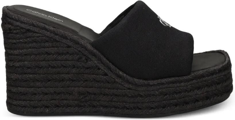 Calvin Klein Espadrilles met logoplakkaat Zwart