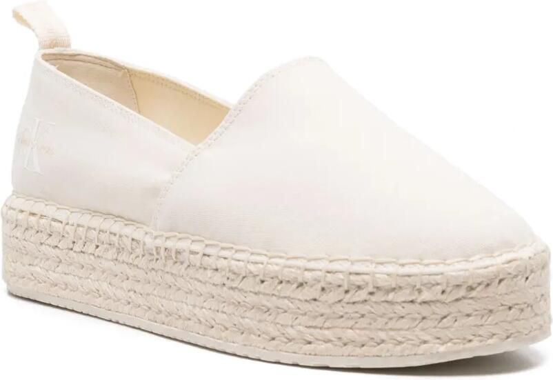 Calvin Klein Jeans 35 mm espadrilles met logoprint en plateauzool Wit - Foto 3