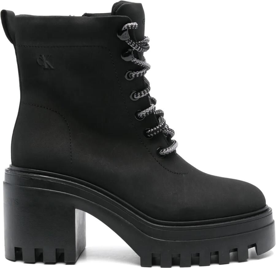 Calvin Klein Jeans 50 mm leren laarzen Zwart