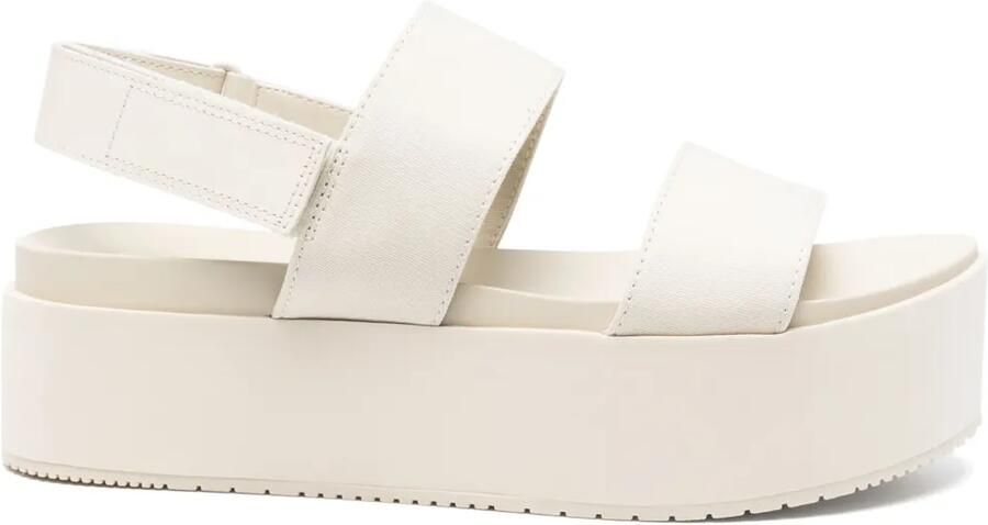 Calvin Klein Jeans Canvas sandalen met plateauzool Beige