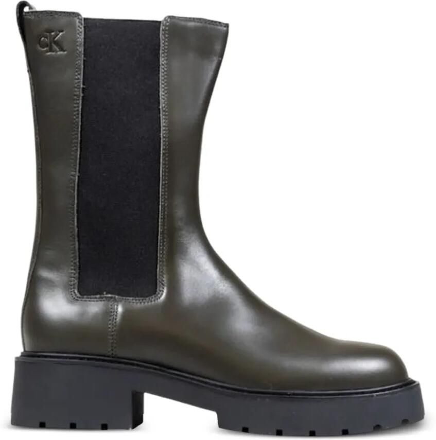 Calvin Klein Jeans Chelsea laarzen met chunky zool en logo-reliëf Bruin