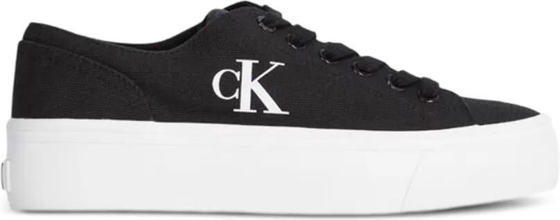 Calvin Klein Jeans Graz canvas sneakers met plateauzool Zwart