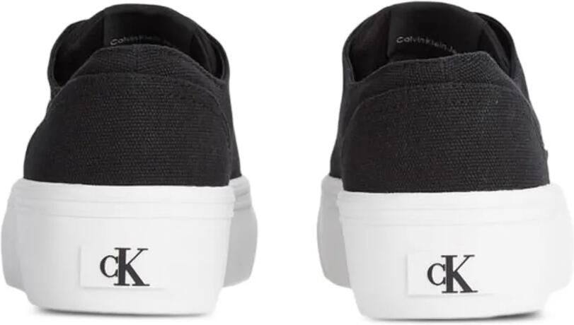 Calvin Klein Jeans Graz canvas sneakers met plateauzool Zwart - Foto 4
