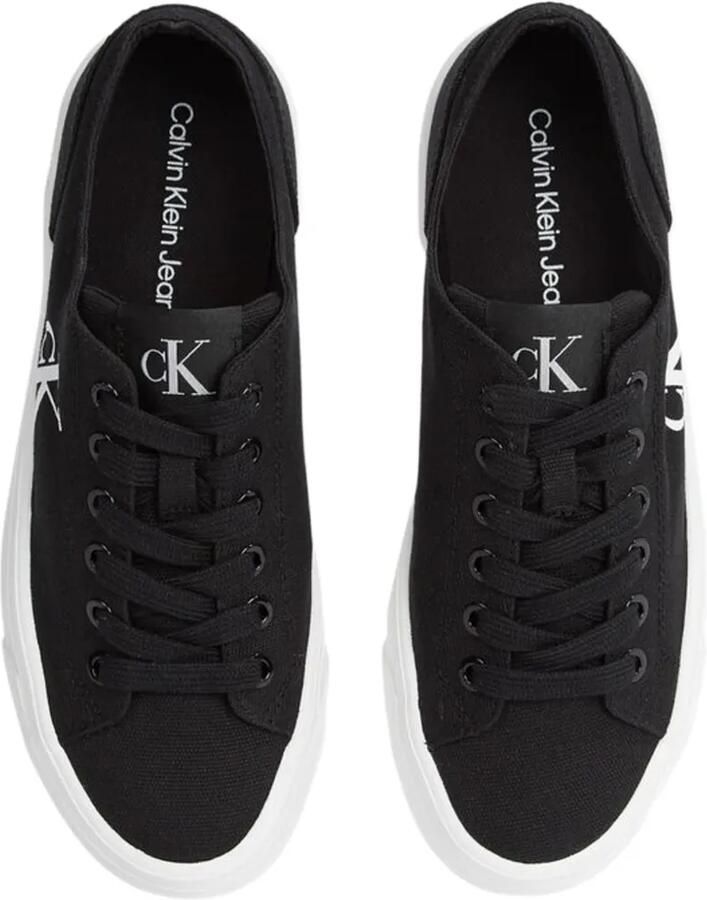 Calvin Klein Jeans Graz canvas sneakers met plateauzool Zwart - Foto 2