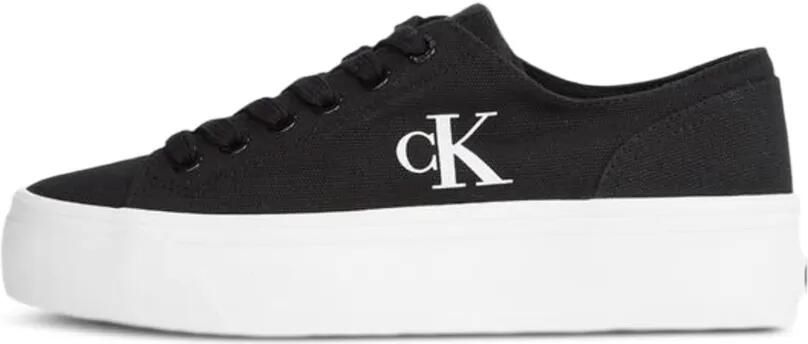 Calvin Klein Jeans Graz canvas sneakers met plateauzool Zwart - Foto 5