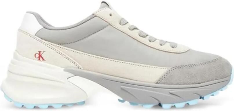 Calvin Klein Jeans Hike Runner sneakers met suède vlakken Grijs