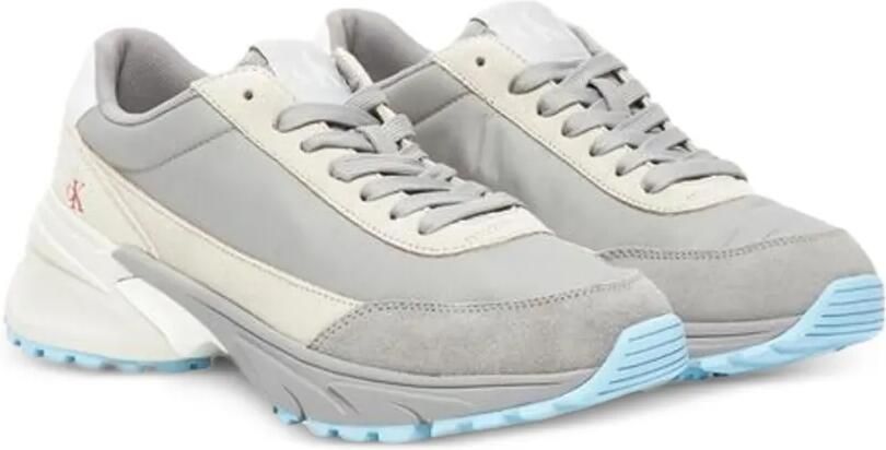 Calvin Klein Jeans Hike Runner sneakers met suède vlakken Grijs - Foto 4