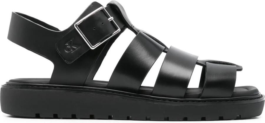 Calvin Klein Jeans Leren sandalen Zwart