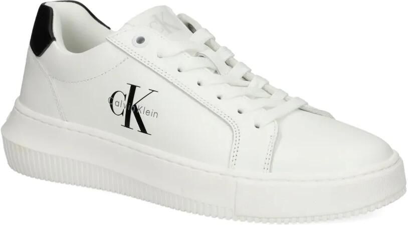 Calvin Klein Jeans Leren sneakers met logodetail Wit