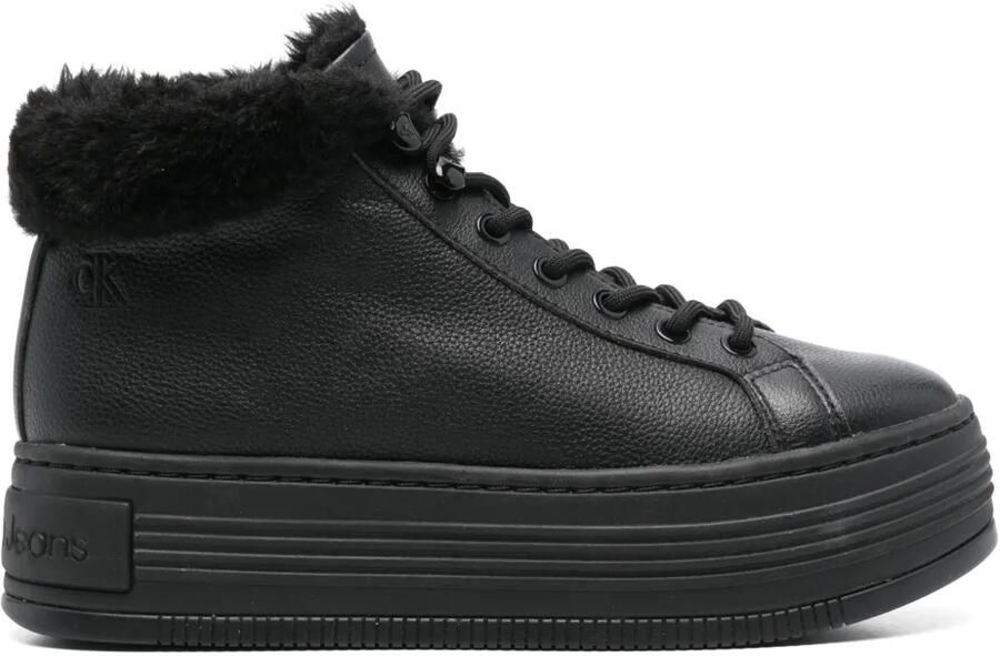 Calvin Klein Jeans Leren sneakers Zwart
