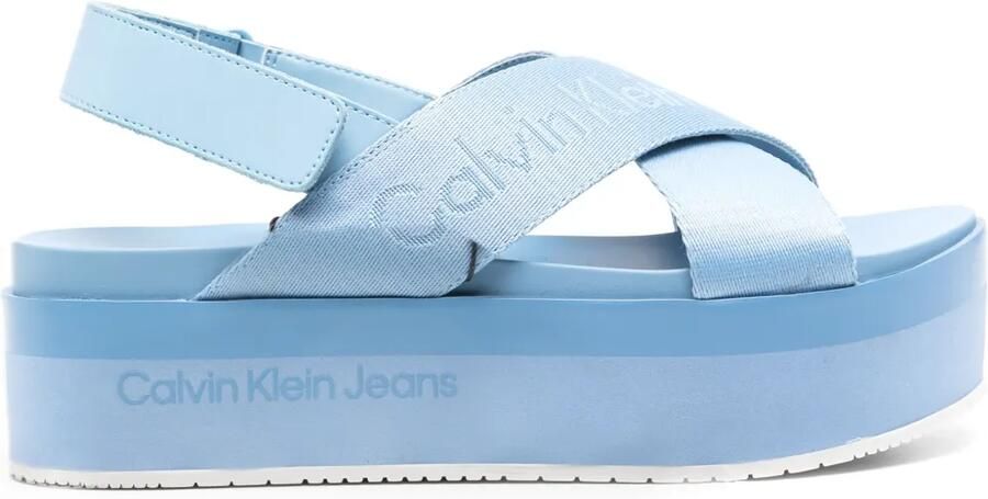 Calvin Klein Jeans Sandalen met plateauzool Blauw