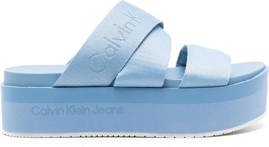 Calvin Klein Jeans Sandalen met plateauzool Blauw