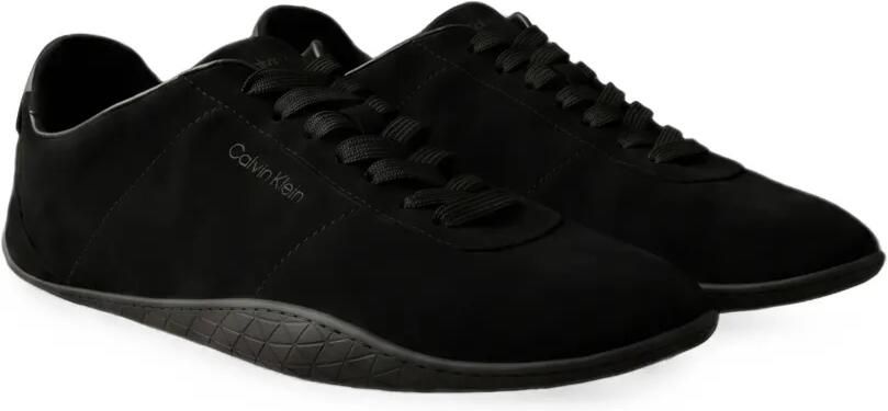 Calvin Klein Kalfsuède sneakers met logo-print Zwart - Foto 4
