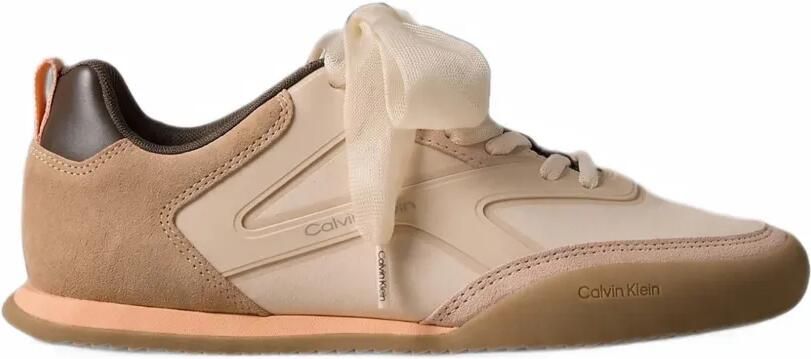 Calvin Klein Kayla organza-bow sneakers Beige