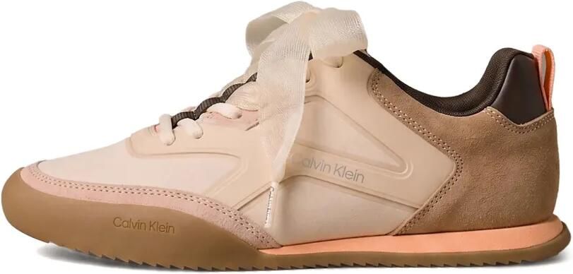 Calvin Klein Kayla organza-bow sneakers Beige - Foto 5