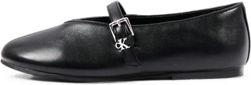 Calvin Klein Kids Leren ballerina's met gespbandje Zwart - Foto 3