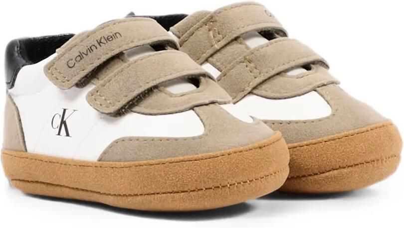 Calvin Klein Kids Leren low-top sneakers met klittenband Beige - Foto 4