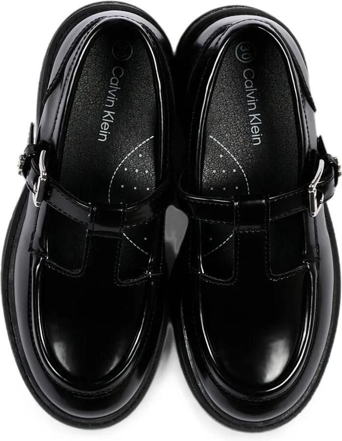 Calvin Klein Kids Leren Oxford schoenen met T-bandje Zwart - Foto 4