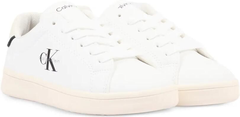 Calvin Klein Kids Leren sneakers met logoprint Wit