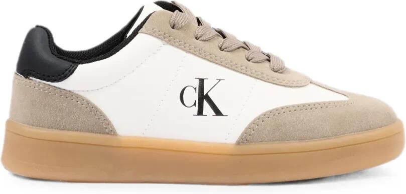 Calvin Klein Kids Leren sneakers met logoprint Wit