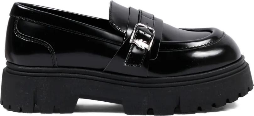 Calvin Klein Kids Loafers met gespsluiting en chunky zool Zwart