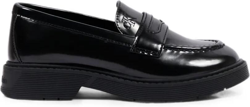 Calvin Klein Kids Penny loafers met logo-reliëf Zwart