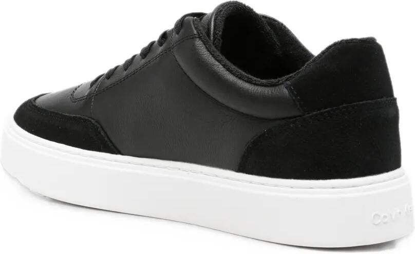 Calvin Klein logo-embroidered leather sneakers Zwart - Foto 2