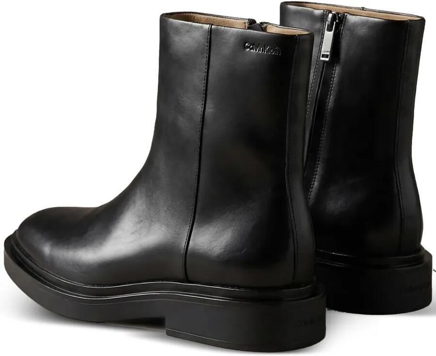 Calvin Klein logo-plaque leather ankle boots Zwart - Foto 2