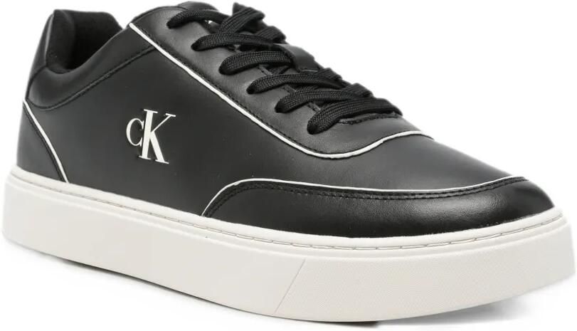 Calvin Klein logo-plaque leather sneakers Zwart - Foto 2