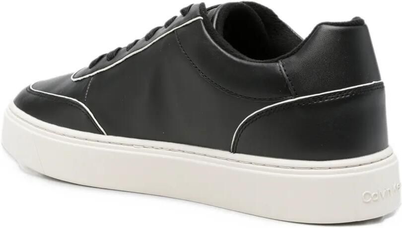 Calvin Klein logo-plaque leather sneakers Zwart - Foto 3