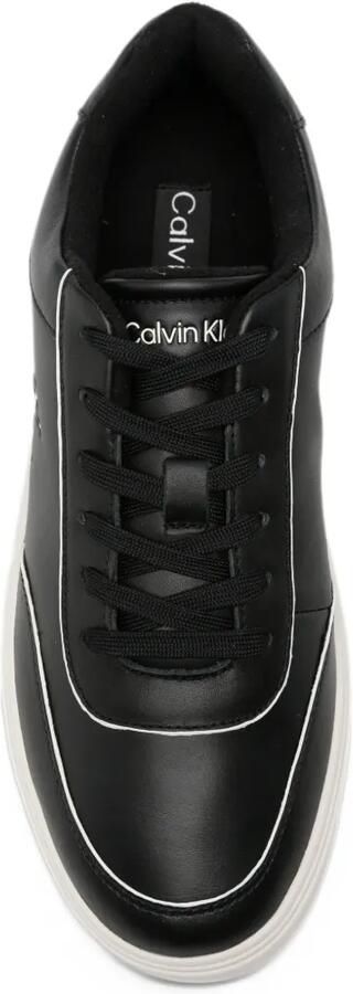 Calvin Klein logo-plaque leather sneakers Zwart - Foto 4