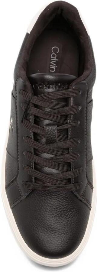 Calvin Klein logo-plaque pebbled leather sneakers Bruin - Foto 4