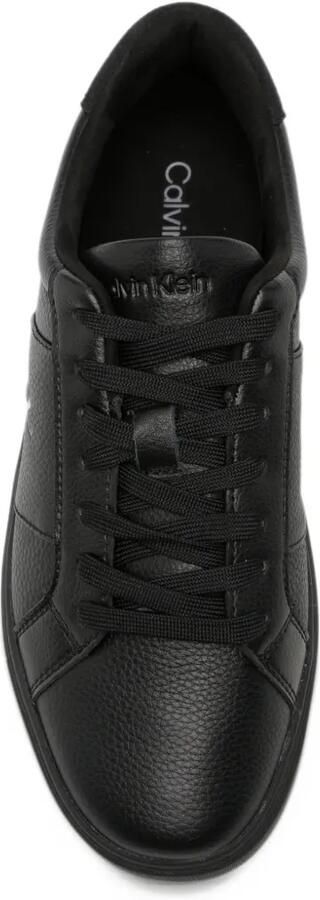 Calvin Klein logo-plaque pebbled leather sneakers Zwart - Foto 2