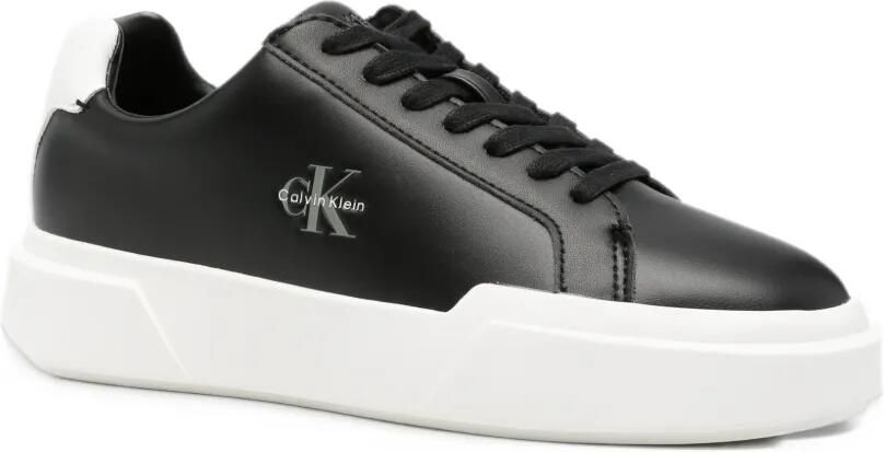 Calvin Klein logo-print leather sneakers Zwart - Foto 3