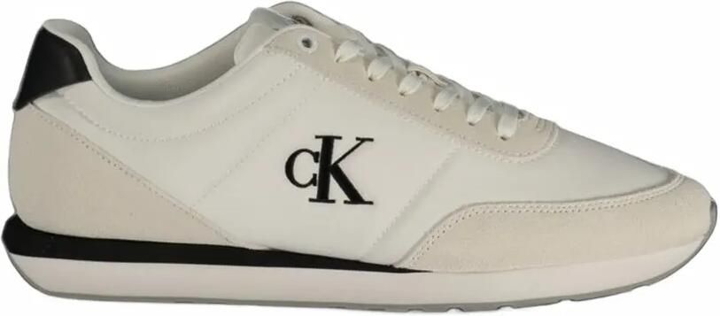 Calvin Klein logo-print panelled sneakers Wit