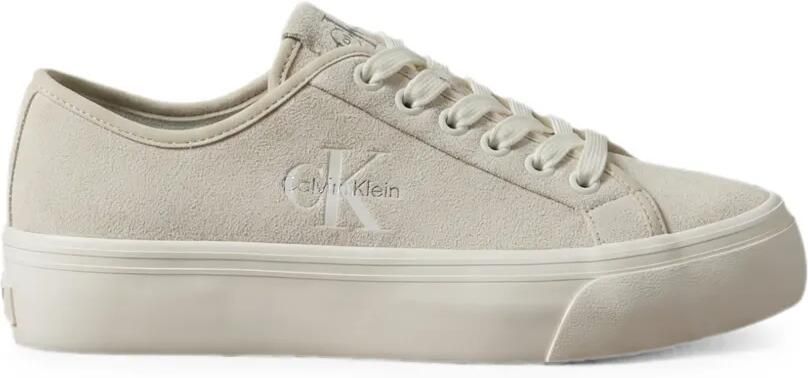 Calvin Klein Low-top sneakers met geborduurd logo Beige