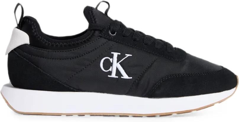Calvin Klein Low-top sneakers met logoprint en vlakken Zwart