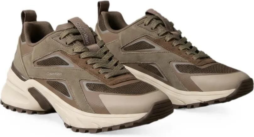 Calvin Klein Runner sneakers met mesh vlakken Bruin - Foto 4