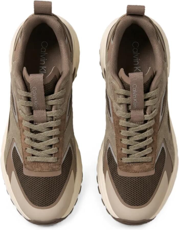 Calvin Klein Runner sneakers met mesh vlakken Bruin - Foto 2