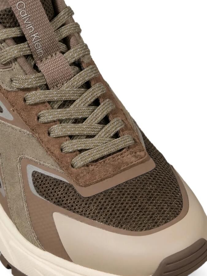 Calvin Klein Runner sneakers met mesh vlakken Bruin - Foto 3