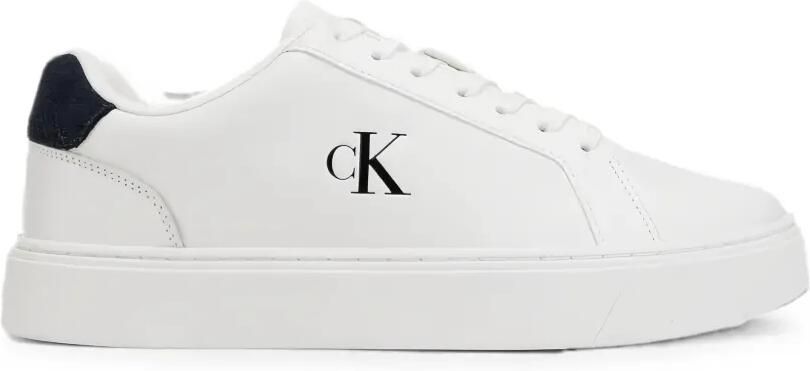 Calvin Klein Signature leren sneakers met logoprint Wit