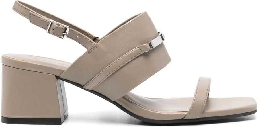 Calvin Klein Slingback leren sandalen Beige