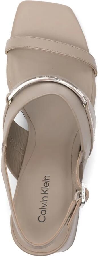 Calvin Klein Slingback leren sandalen Beige - Foto 4