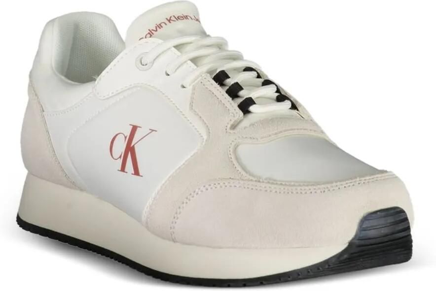 Calvin Klein Sneakers met suède vlakken en logo-print Wit - Foto 3