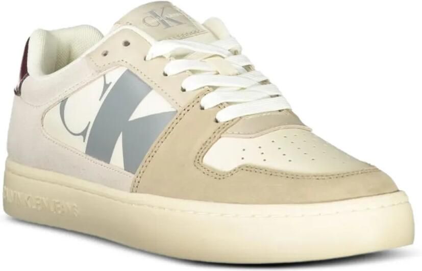 Calvin Klein Sneakers met suède vlakken en monogram Beige - Foto 2