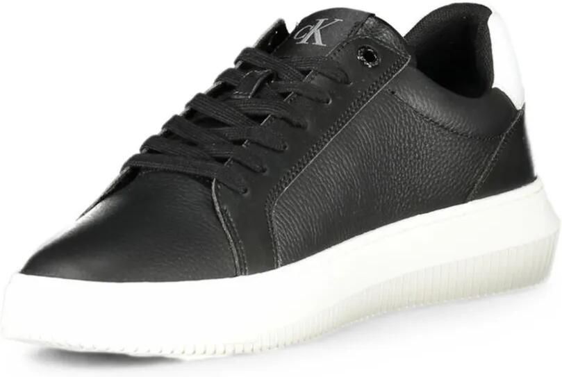 Calvin Klein Sneakers met textuur en logo-print Zwart