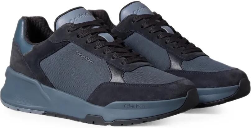 Calvin Klein Sneakers met vlakken van kalfssuède Blauw