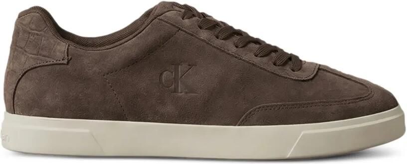 Calvin Klein suede crocodile-effect sneakers Bruin