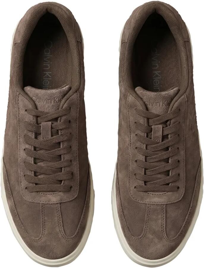 Calvin Klein suede crocodile-effect sneakers Bruin - Foto 2