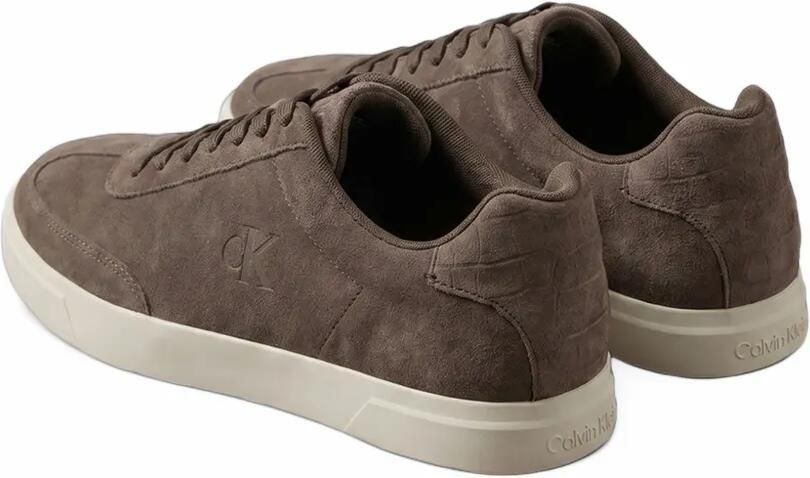 Calvin Klein suede crocodile-effect sneakers Bruin - Foto 4